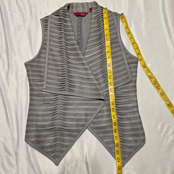 G.I.L.I. Lisa Robertson Pierced Leather Moto Vest, Light Taupe Storm Gray, 6 - Picture 5 of 7